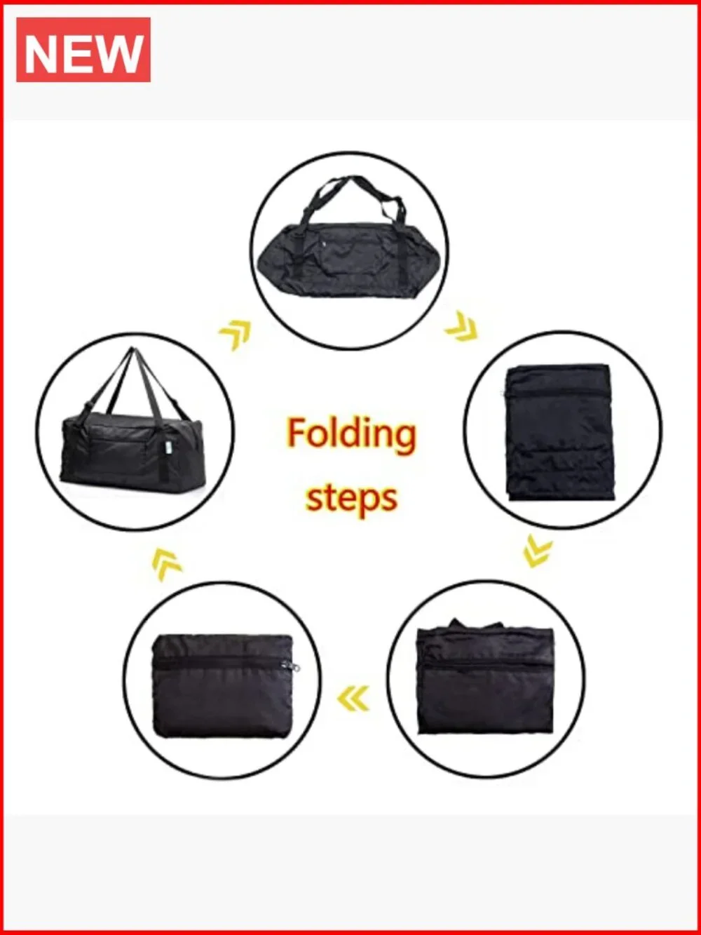 Foldable Travel Duffel Bag Gym Sports Hiking Lightweight Polyester